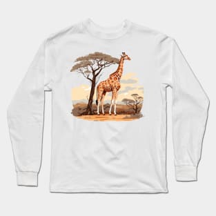 Watercolor Giraffe Long Sleeve T-Shirt